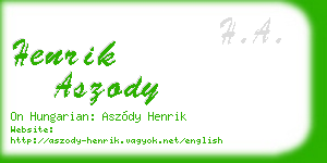 henrik aszody business card